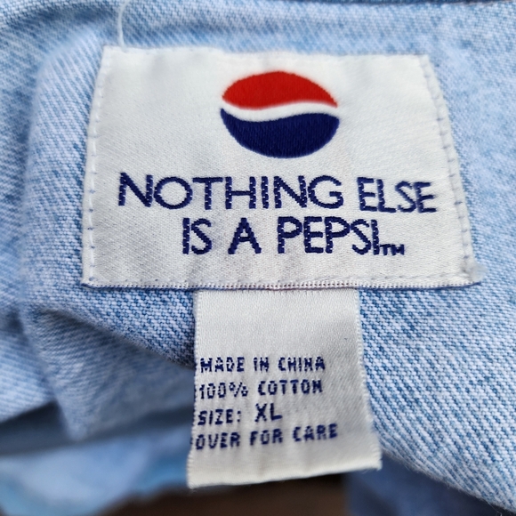 Vintage Pepsi Soda Pop Light Wash Denim Jean Jacket - Picture 2 of 7